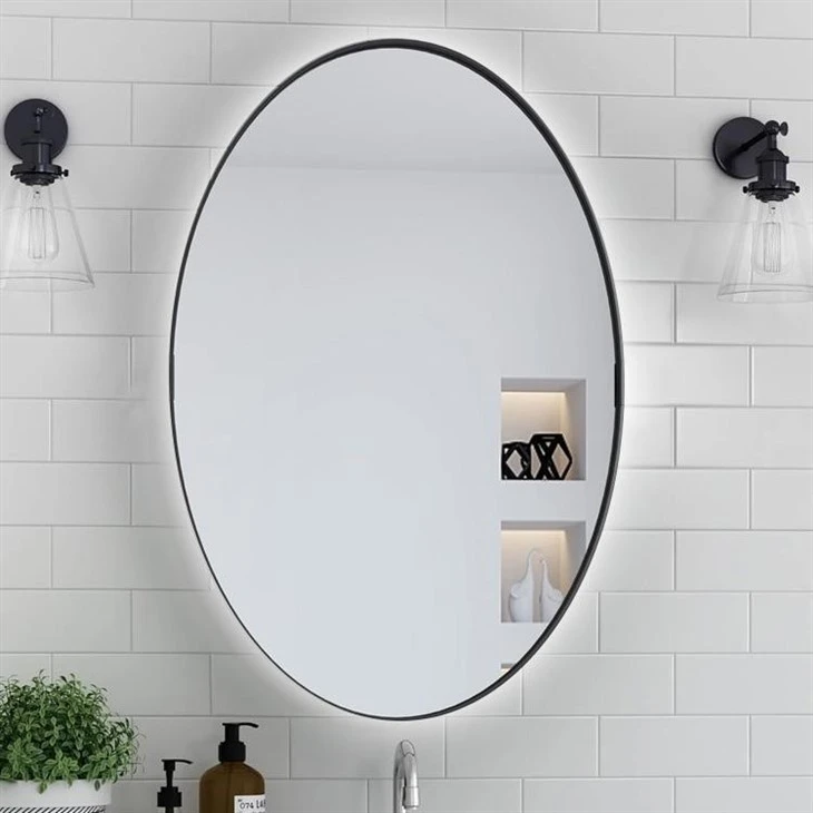 metal frame bathroom mirror